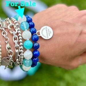 Tiffany & Co Paloma Picasso Amazonite Moonstone Chalcedony Bead Bracelet, 8 inch